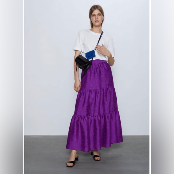 Zara Skirts Zara Voluminous Midi Skirtlilac Poshmark